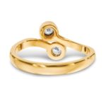 14KT Polished 2-stone Ring Mounting – 3.1 mm center stones