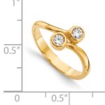 14KT Polished 2-stone Ring Mounting – 3.1 mm center stones