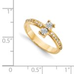 14KT Polished 2-stone Ring Mounting – 2.7 mm center stones