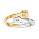 14k Two tone Polished 2-stone Ring Mounting – 3.1 mm center stones