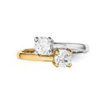 14k Two tone Polished 2-stone Ring Mounting – 3.1 mm center stones