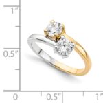 14k Two tone Polished 2-stone Ring Mounting – 3.1 mm center stones