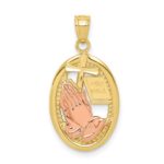 10kt Two-tone Praying Hands Pendant