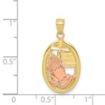 10kt Two-tone Praying Hands Pendant