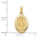 14k Polished and Satin Miraculous Medal Pendant