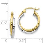 10Kt Two-tone Textured Twist Hoop Earrings