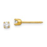 14kt 3mm CZ Earrings