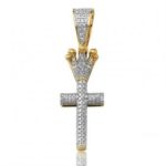 10Kt Diamond Cross with Crown Pendant