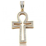 10Kt Diamond Open Ankh Cross Pendant