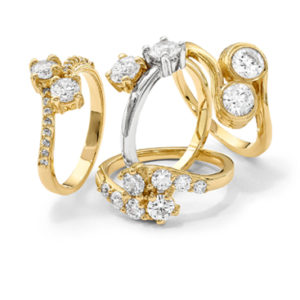 Gold 2 Stone Rings