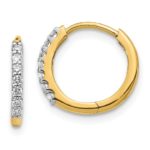 14Kt Diamond Hinged Hoop Earrings