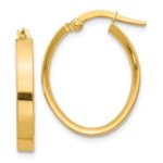 14Kt Oval Hoop Earrings