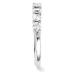 14k White Gold 7 Stone Band, 3.00mm Round Moissanite