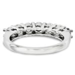 14k White Gold 7 Stone Band, 3.00mm Round Moissanite