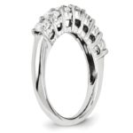 14k White Gold 7 Stone Band, 3.00mm Round Moissanite