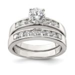 Silver 2-Piece CZ Wedding Set Ring