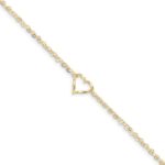 14Kt Double Strand Heart With 1 inch Extension