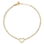 14Kt Double Strand Heart With 1 inch Extension