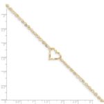 14Kt Double Strand Heart With 1 inch Extension