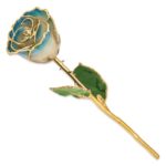 White/Navy Blue Pearl Rose Gold Trimmed