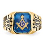 10Kt Blue Acrylic Men’s Masonic Ring