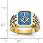 10Kt Blue Acrylic Men’s Masonic Ring