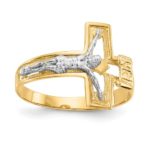 14Kt Two-tone Crucifix Men’s Ring