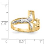 14Kt Two-tone Crucifix Men’s Ring