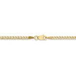 14Kt 2.5mm Semi-Solid Curb Link Chain