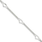 Silver Polished Heart Anklet