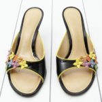 Louis Vuitton Multi-Color Monogram Slide Sandals Black