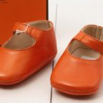 Hermes Leather New Born Baby Shoes