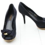 Louis Vuitton Navy Blue Suede Heels