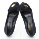 Louis Vuitton Navy Blue Suede Heels