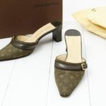 Louis Vuitton Moss Green Kitten Heels