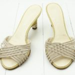 Chanel Beige Kitten Heeled Sandals