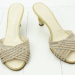 Chanel Beige Kitten Heeled Sandals