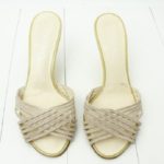 Chanel Beige Kitten Heeled Sandals