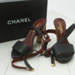 Chanel Gladiator Style Sandal Heels Leather