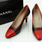 Chanel Black/Red Calfskin Pumps