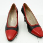 Chanel Black/Red Calfskin Pumps