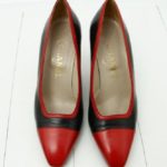 Chanel Black/Red Calfskin Pumps